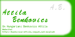 attila benkovics business card